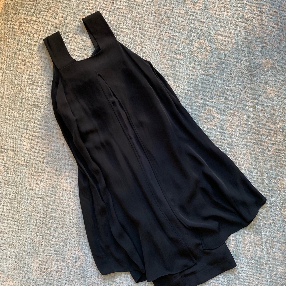 Theory Black Silk Shift Dress, Sz 2